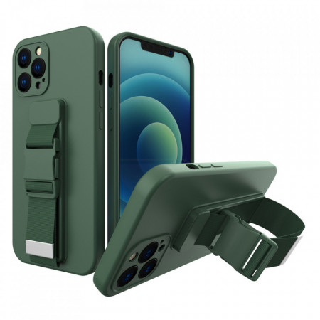 Гръб Rope с каишка - iPhone 12 Pro Max тъмнозелен