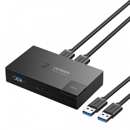 Двупосочен суич UGREEN USB Type A 3.0 към USB Type A (CM618) черен