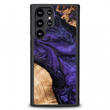Дървен гръб BEWOOD Unique Wood and Resin - Samsung Galaxy S22 Ultra Violet черен / лилав