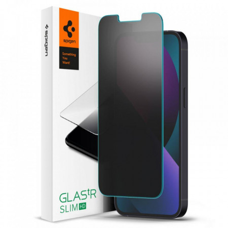 Закален стъклен протектор SPIGEN TR Slim - iPhone 13 / 13 Pro / 14 PRIVACY