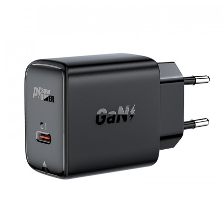 Зарядно за стена ACEFAST GaN 30W USB Type C PD QC3.0 AFC FCP (A21) черно