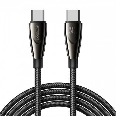 Кабел за зареждане и данни с оплетка JOYROOM Pioneer SA31-CC5 USB Type C към USB Type C 240W 1.2m черен