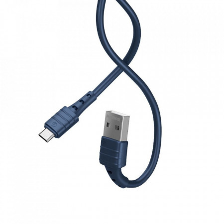 Кабел за зареждане и данни REMAX USB Type A към Micro USB Skin-Friendly 2.4A RC-179m син