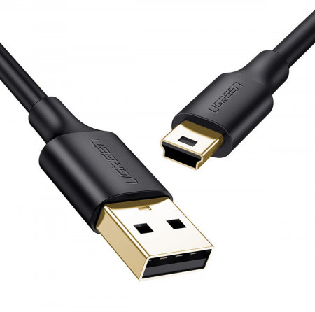 Кабел за зареждане и данни UGREEN USB Type A към mini USB 480Mb/s 1m черен (US132 10355)
