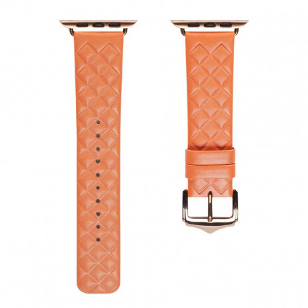 Каишка за часовник от естествена кожа Dux Ducis Leather - Apple Watch 41mm Series 7 / 40mm SE / 40mm Series 6 / 40mm Series 5 / 40mm Series 4 / 38mm Series 3 / 38mm Series 2 Orange (Enland Version)