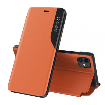 Калъф тип книга от еко кожа Eco - iPhone 13 mini оранжев