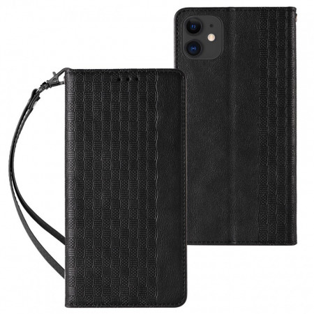 Калъф тип книга с връзка Magnet Strap - iPhone 13 mini черен
