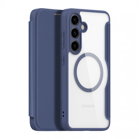 Калъф тип книга с прозрачен гръб DUX DUCIS Skin X Pro MagSafe - Samsung Galaxy S24 син