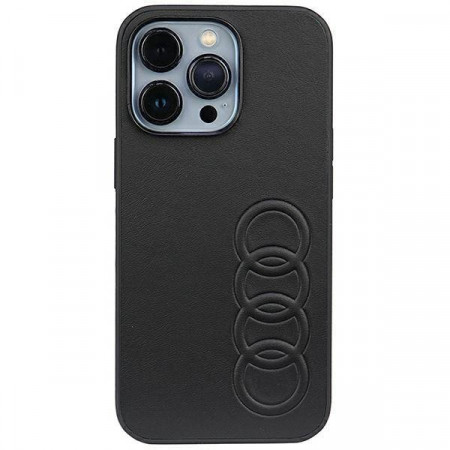 Оригинален гръб AUDI Synthetic Leather AU-TPUPCIP13P-TT / D1-BK - iPhone 13 Pro черен