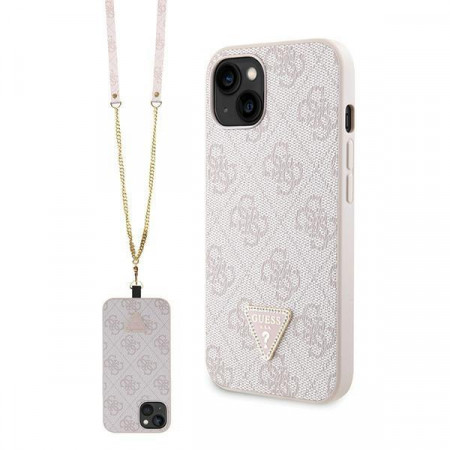 Оригинален гръб GUESS 4G Metal Logo с презрамка GUHCP14XP4TDSCPP - iPhone 14 Pro Max розов