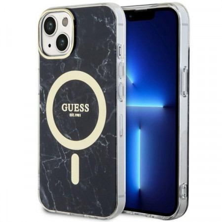 Оригинален гръб GUESS Marble Magsafe GUHMP14SPCUMAK - iPhone 14 черен