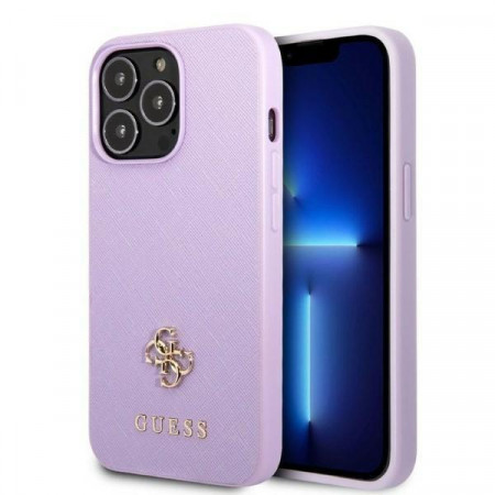 Оригинален гръб GUESS Saffiano 4G Small Metal Logo GUHCP13XPS4MU - iPhone 13 Pro Max лилав