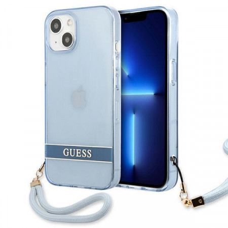 Оригинален гръб GUESS Translucent Strap GUHCP13SHTSGSB - iPhone 13 mini син