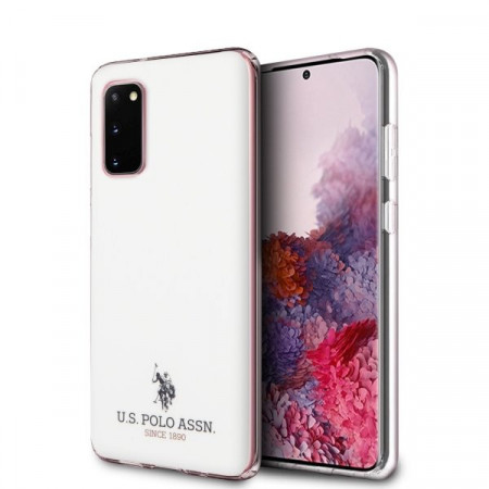 Оригинален гръб US POLO Shiny USHCS62TPUWH - Samsung Galaxy S20 бял