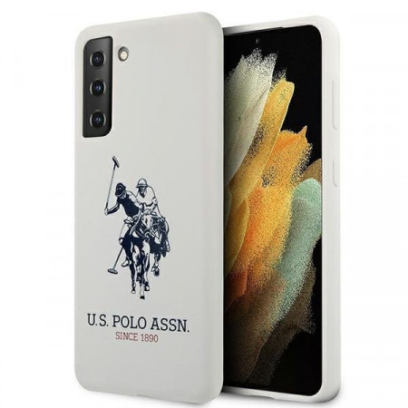 Оригинален гръб US POLO Silicone Logo Collection USHCS21 5GSSLHRWH - Samsung Galaxy S21 5G бял