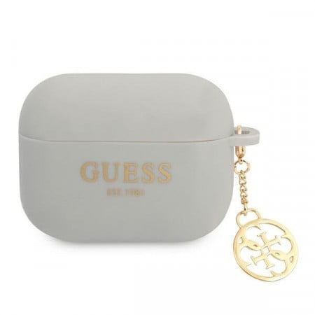 Оригинален калъф за слушалки GUESS Silicone Charm 4G GUAPLSC4EG - AirPods Pro сив