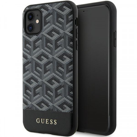 Оригинален твърд гръб GUESS GCube Stripes MagSafe GUHMN61HGCFSEK - iPhone 11 черен