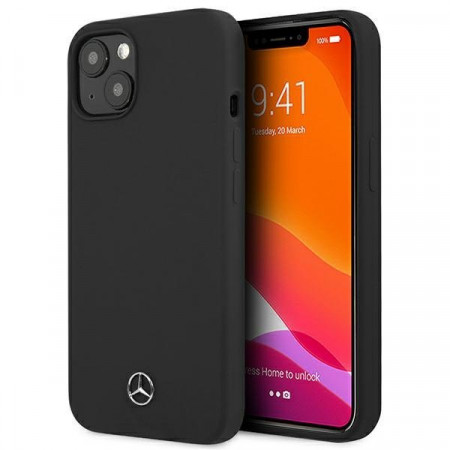 Оригинален твърд гръб MERCEDES Silicone MEHCP13SSILBK - iPhone 13 mini черен