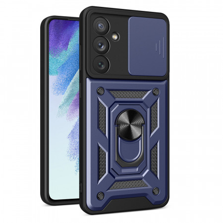 Подсилен гръб Hybrid Armor Camshield с подвижно покритие за камерата и стойка - Samsung Galaxy A54 5G син