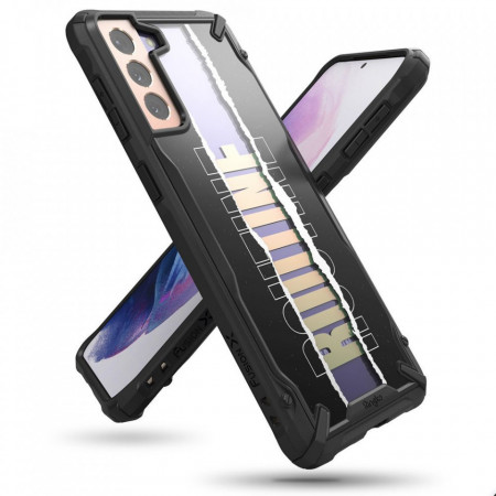 Подсилен гръб RINGKE Fusion X със силиконов бъмпер - Samsung Galaxy S21+ 5G (Routine) черен