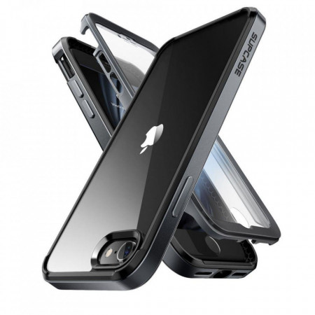 Прозрачен калъф 360° с рамка SUPCASE UB Edge - iPhone 7 / 8 / SE 2020 / 2022 черен