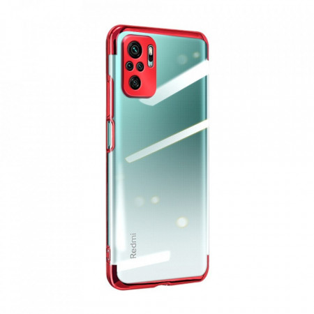 Прозрачен силиконов гръб с цветен кант Clear Color - Xiaomi Redmi Note 10 5G / Poco M3 Pro / M3 Pro 5G червен