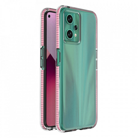 Прозрачен силиконов гръб с цветен кант Spring - Realme 9 5G / 9 Pro светлорозов