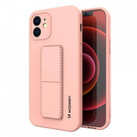 Силиконов гръб със стойка WOZINSKY Kickstand - iPhone XS Max розов
