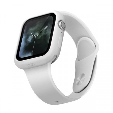 Силиконов калъф UNIQ Lino - Apple Watch 44mm Series 5 / 44mm Series 4 - гълъбово бял