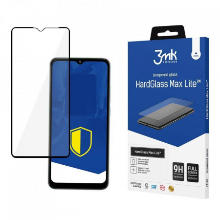 Стъклен протектор с пълно покритие 3mk Hard Glass Max Lite - Xiaomi Redmi A1 / A1+ / A2 / A2+ с черна рамка