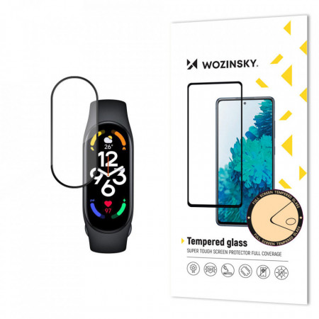 Стъклен протектор 9H с пълно покритие Wozinsky Full Glue - Xiaomi Mi Band 7 с черна рамка
