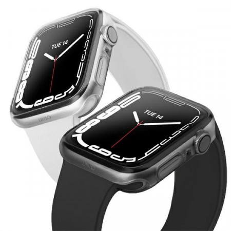 2 бр. калъф за корпуса на часовник UNIQ Glase - Apple Watch 41mm Series 7 полупрозрачен / сивопрозрачен