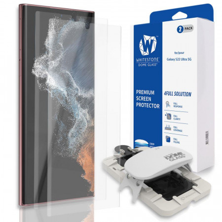 2 бр. UV стъклен протектор с инструмент за поставяне WHITESTONE Dome - Samsung Galaxy S22 Ultra