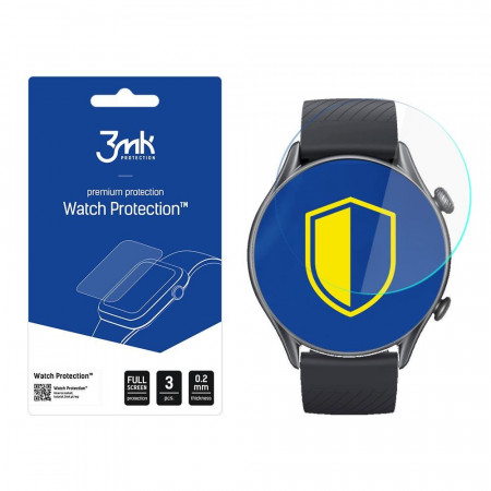3 бр. гъвкав протектор с пълно покритие 3mk Watch Protection v. ARC+ - Xiaomi Amazfit GTR 3 Watch