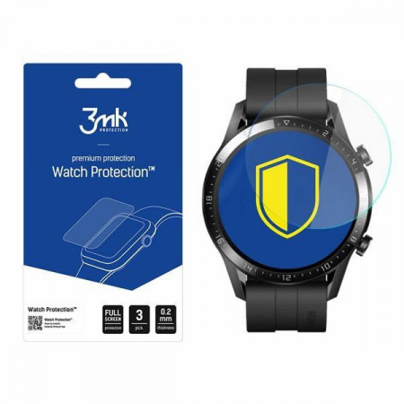 3 бр. гъвкав протектор с пълно покритие 3mk Watch Protection v. Flexible Glass Lite - Huawei Watch GT 2 46mm