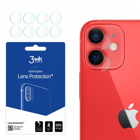 4 бр. гъвкав протектор за камера 3mk Lens Protection - iPhone 12 mini прозрачен
