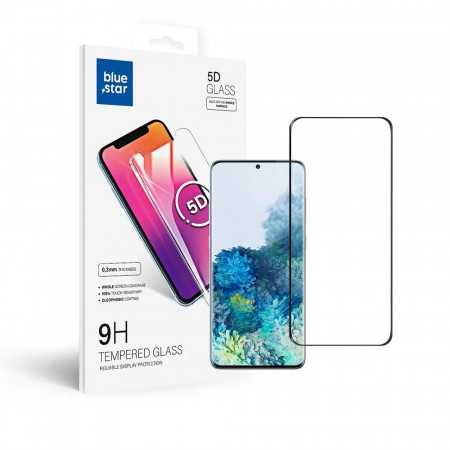 5D Full Glue закален стъклен протектор BLUE STAR съвместим с гръб - Samsung Galaxy S20 Plus / S20 Plus 5G с черна рамка