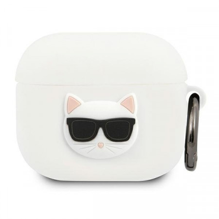 Karl Lagerfeld KLACA3SILCHWH AirPods 3 cover Silicone Choupette бял