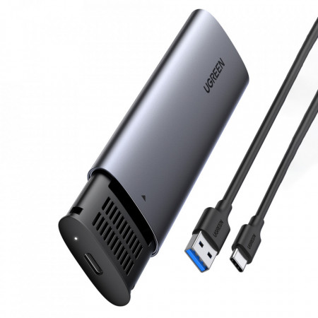 Външна адаптерна кутия Ugreen за M.2 B-Key SATA 3.0 5Gbps + кабел USB Type C (CM400) сива