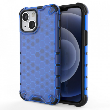 Гръб Honeycomb Armor със силиконов бъмпер - iPhone 13 mini син