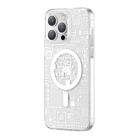 Гръб KINGXBAR PQY Geek MagSafe - iPhone 14 Pro Max сребрист