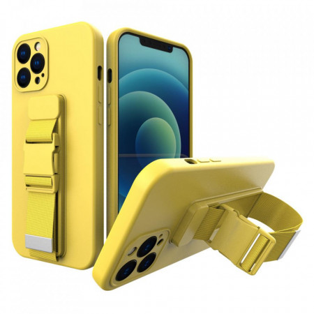 Гръб Rope с каишка - iPhone 13 Pro Max жълт
