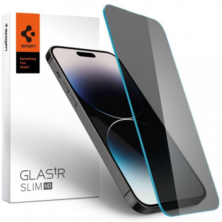 Закален стъклен протектор SPIGEN TR Slim с филтър за поверителност - iPhone 14 Pro