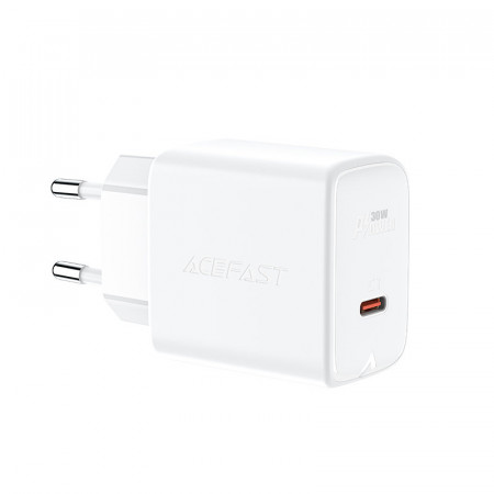 Зарядно за стена ACEFAST GaN 30W USB Type C PD QC3.0 AFC FCP (A21) бяло