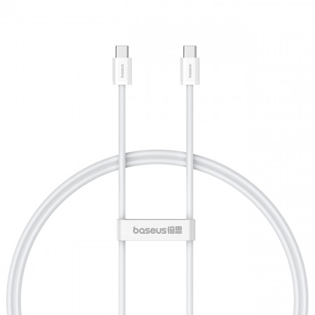 Кабел за зареждане и данни BASEUS Superior ll USB Type C към USB Type C 30W 480Mb/s 1m бял