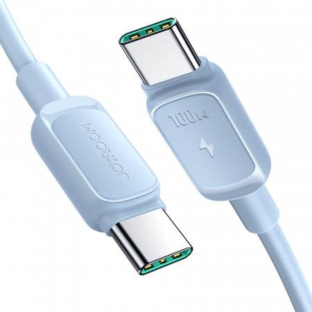 Кабел за зареждане и данни JOYROOM USB Type C към USB Type C 100W 1.2m S-CC100A14 син