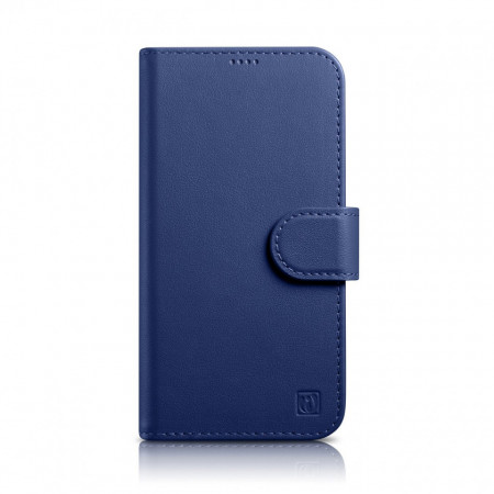 Калъф тип книга iCARER Wallet 2в1 против кражба - iPhone 14 Pro Max син