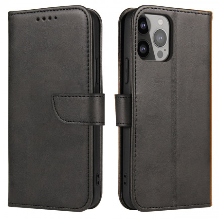 Калъф тип книга Magnet Elegant - iPhone 15 Pro Max черен