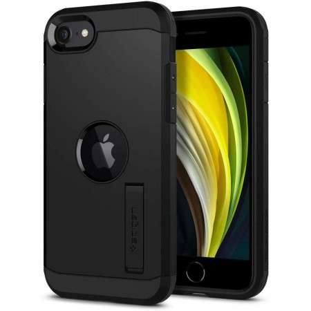 Оригинален гръб със стойка SPIGEN Tough Armor - iPhone SE 2020 / SE 2022 черен