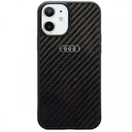 Оригинален гръб AUDI Carbon Fiber AU-TPUPCIP11-R8 / D2-BK - iPhone 11 черен